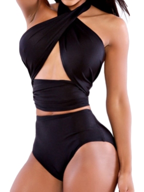 Women's High Waist Swimsuit Halter Brazilian Bandage Bikini Set